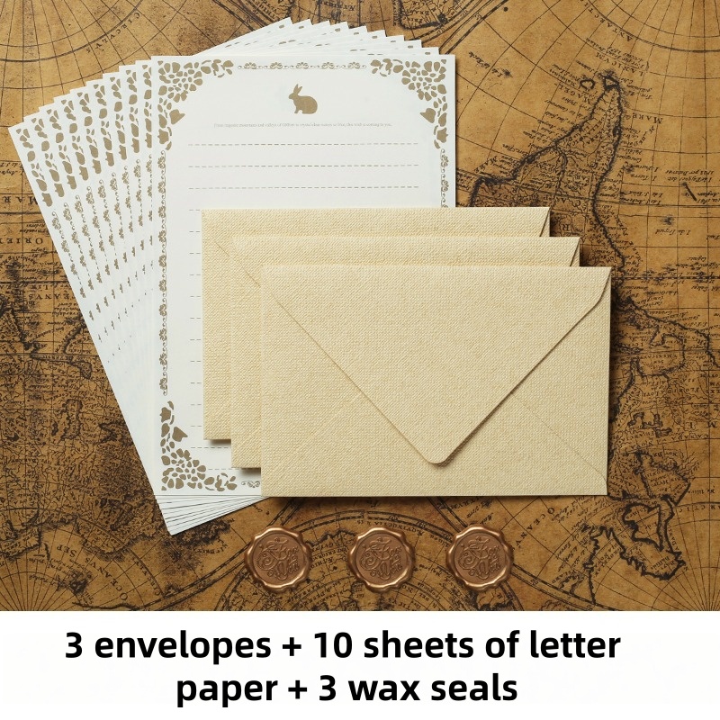 Wax Seal Stamp Kit - Lot de 16 Enveloppes Vintage en