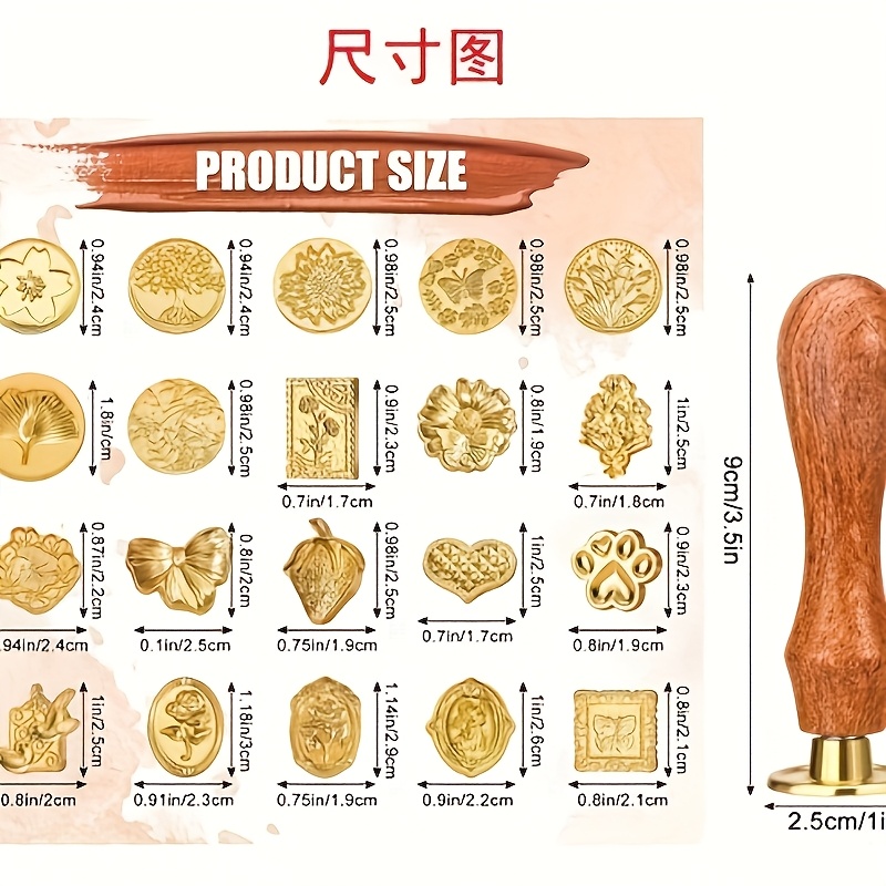 Ensemble de 21 tampons à cire  - Wax Seal Stamp Kit avis et prix